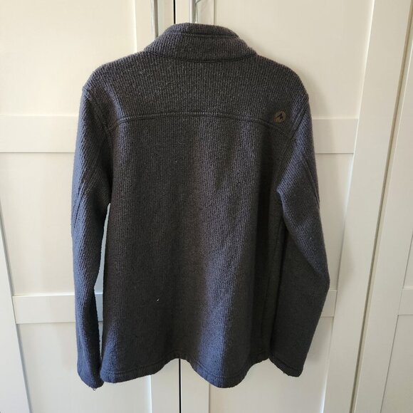 Marmot Gilcrest Dark Steel Gray/Cavern Zip Front Knit  Wool Blend Jacket Mens L - Picture 6 of 10